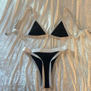 Never worn black and white bikini